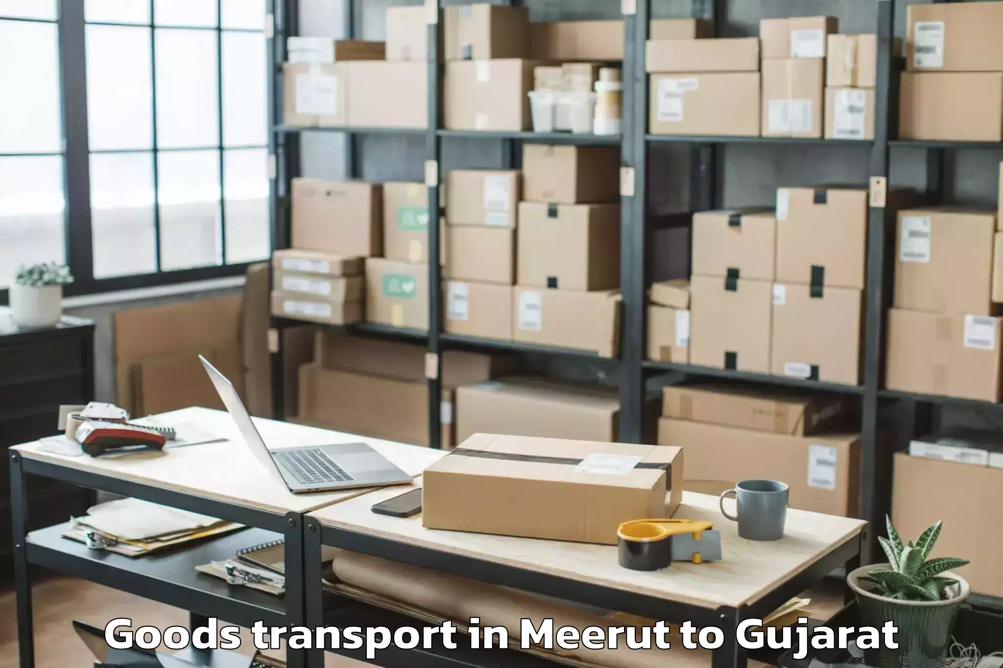 Top Meerut to Halol Goods Transport Available